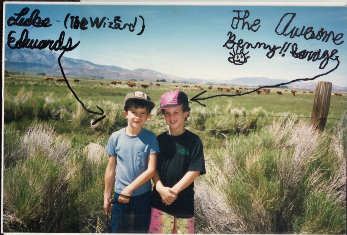 Luke Edwards, age 8, with Ben Savage on the set of The Wizard