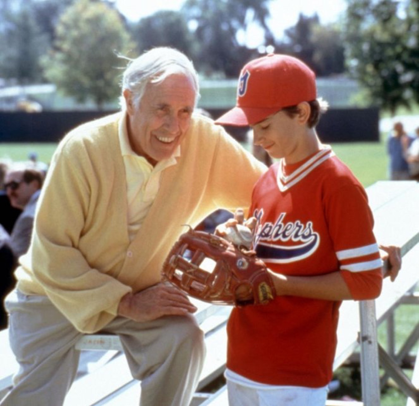 Luke Edwards with Jason Robards in Little Big League